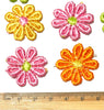 24x Multicolour Daisy Flower AC09 Embroidered 25mm Motiff Sew-On Applique Patch