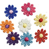 24x Multicolour Daisy Flower Embroidered 25mm Motiff Sew-On Applique Patch