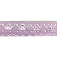 5x Meters 18mm Lilac Polyester Spade Design Lace Trim