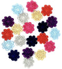 24x Multi Colour Daisy Flower Machine Embroidered 25mm Sew-On Applique Patchi