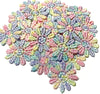 24x Pastel Rainbow Colour Daisy Flower 25mm Sew-On Applique