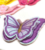 5x Holographic Multi Color Large 3D Butterfly Embroidered Iron On Appliqué Patch