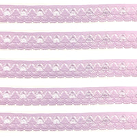 5x Meters 18mm Lilac Polyester Spade Design Lace Trim