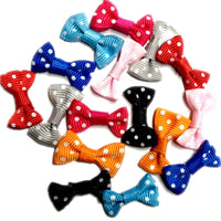 16x Multicolour Grosgrain Dotted Small Handmade Bowknot Ribbon Embellishment