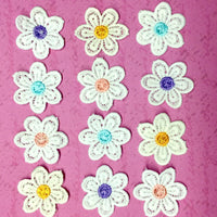 12x Big Flower 35mm Embroidered Giupure Sew on Applique Patches for Craft