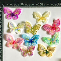 10x Vibrant Colour Butterfly Embroidered Sew-On Glue-On Appliqué Patch