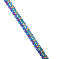 2x Metre Bright Multi Coloured Braid Ribbon Trim 11mm