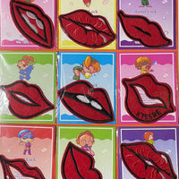 4pc Multi Style Red Lips and Kisses Embroidered Iron On Appliqué Patch