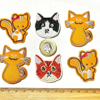 1x Set of Cats & Squirrels Embroidered Iron On Patches Applique