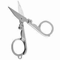 1x Silver Tone Metal Mini Folding Scissor with Plastic Casing