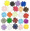 24x Bright Coloured Daisy Flower Machine Embroidered 25mm Sew-On Applique Patch