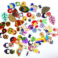 50pcs Cartoon Fantasy Theme Wood Buttons for Sewing and Craft Embellishment