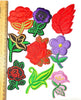 9x Mix Design Flowers and Leaves Embroidered Iron On Appliqué Patch