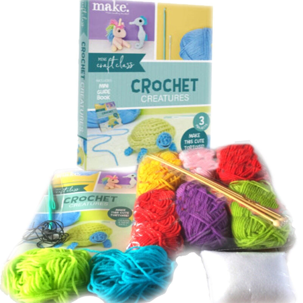 1x Crochet Your Own Creatures DIY Kit with 6 Random Colour Mini Yarn Balls