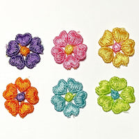 24x Multicolour 25mm Heart Shape Petals Embroidered Applique Patch