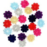 24x Daisy Flower 25mm Embroidered Giupure Sew on Applique Patches B