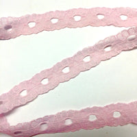 6x Yards Pink 15mm Soft Polyester Lace for Sewing Craft and Embellishment