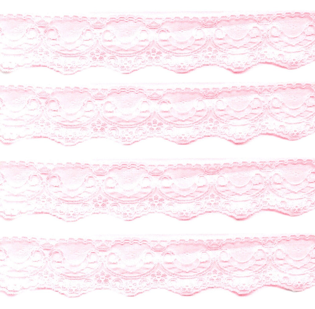 2.5Yards Wide 50mm Soft Polyester Baby Pink Lace for Sewing Craft Embellishment