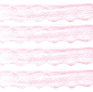 2.5Yards Wide 50mm Soft Polyester Baby Pink Lace for Sewing Craft Embellishment