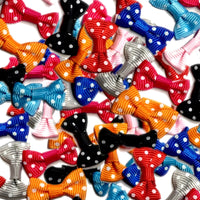 16x Multicolour Grosgrain Dotted Small Handmade Bowknot Ribbon Embellishment