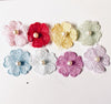 16x Multicolour 30mm Flower Heart Petals Pearl Center Embroidered Applique Patch