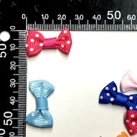 16x Multicolour Grosgrain Dotted Small Handmade Bowknot Ribbon Embellishment