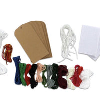 1x Set (Makes 24 pcs) Cross Stitch Your Own Christmas Tag Kit with 6 Design