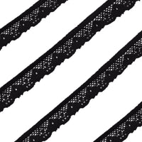 5x Yards Black 14mm Floral Scallop Edge Elastic Lace for Sewing Craft Embellish