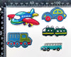 Set of 5pcs Vehicle Transportation Embroidered Iron On Patch Applique