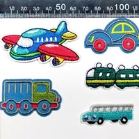 Set of 5pcs Vehicle Transportation Embroidered Iron On Patch Applique