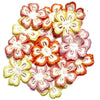 16x Multicolour 30mm Sakura Style Flower Embroidered Sew On Applique Patch