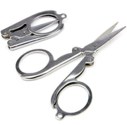 1x Silver Tone Metal Mini Folding Scissor with Plastic Casing