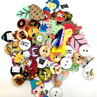 50pcs Cartoon Fantasy Theme Wood Buttons for Sewing and Craft Embellishment