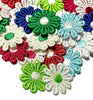 24x Multicoloured Daisy Flower Machine Embroidered 25mm Sew-On Applique Patchi