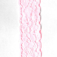 4x Yards 25mm Light Pink Floral Scallop Soft Flower Lace Trim