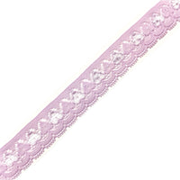 5x Meters 18mm Lilac Polyester Spade Design Lace Trim