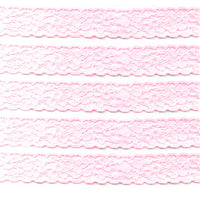 4x Yards 25mm Light Pink Floral Scallop Soft Flower Lace Trim