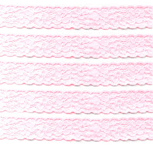 4x Yards 25mm Light Pink Floral Scallop Soft Flower Lace Trim