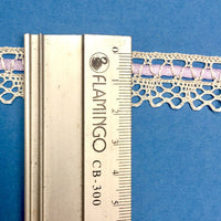 4x Meters 18mm Crochet Like Polyester Lace Trim with Lilac Ribbon