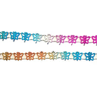 3x yards Colourful Metallic Effect Butterfly Trim 8mmx12mm