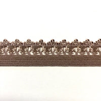 5x Yards Mocha Brown 11mm Picot Edge Elastic Garterized Lace for Sewing Craft