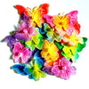 5x Rainbow Colour Large 3D Butterfly w/ Pearl Center Embroidered Applique Patch