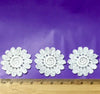 20x Silky White 30mm Daisy Flower Machine Embroidered Sew-On Applique Patch