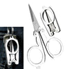 1x Silver Tone Metal Mini Folding Scissor with Plastic Casing