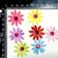 20x Polyester Multicolour 32mm Flower Costume Accessories with Rhinestone