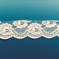 3x Yards 50mm Ivory Floral Scalloped Flower Soft Lace Trim Sewing Embellishment